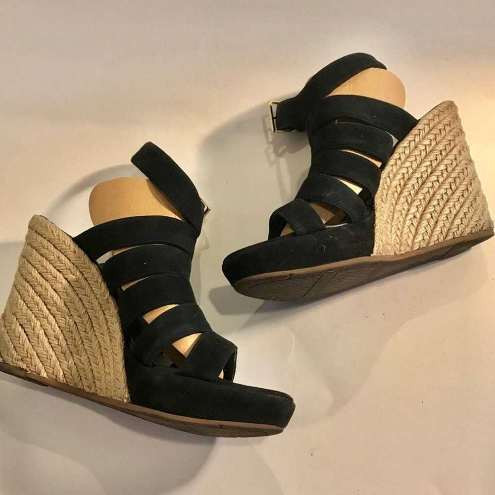 TORY BURCH BLACK SUEDE PLATFORM WEDGE 7 - image 3