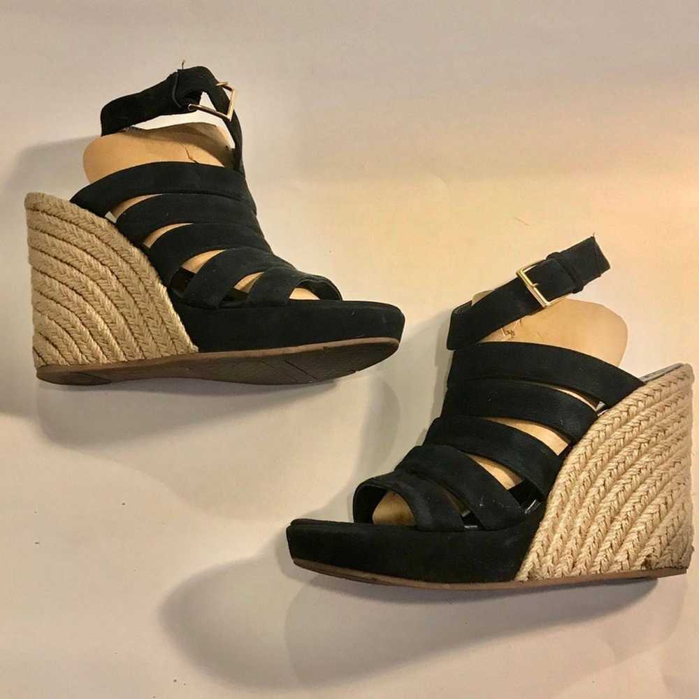 TORY BURCH BLACK SUEDE PLATFORM WEDGE 7 - image 4