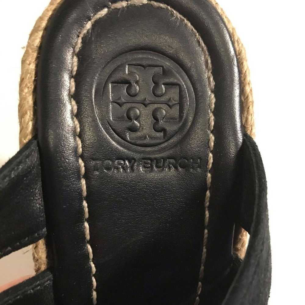 TORY BURCH BLACK SUEDE PLATFORM WEDGE 7 - image 9