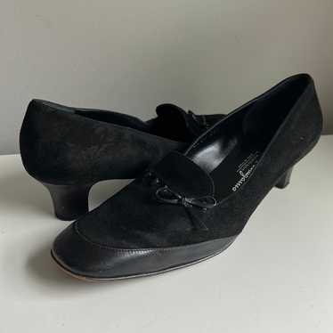 Vintage Salvatore Ferragamo Women's Size 8.5AA Black Olive Leather Pumps  Shoes