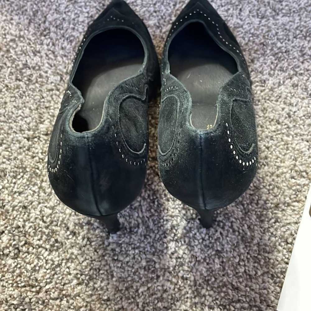 Authentic all Saints black suede high heel pumps … - image 3