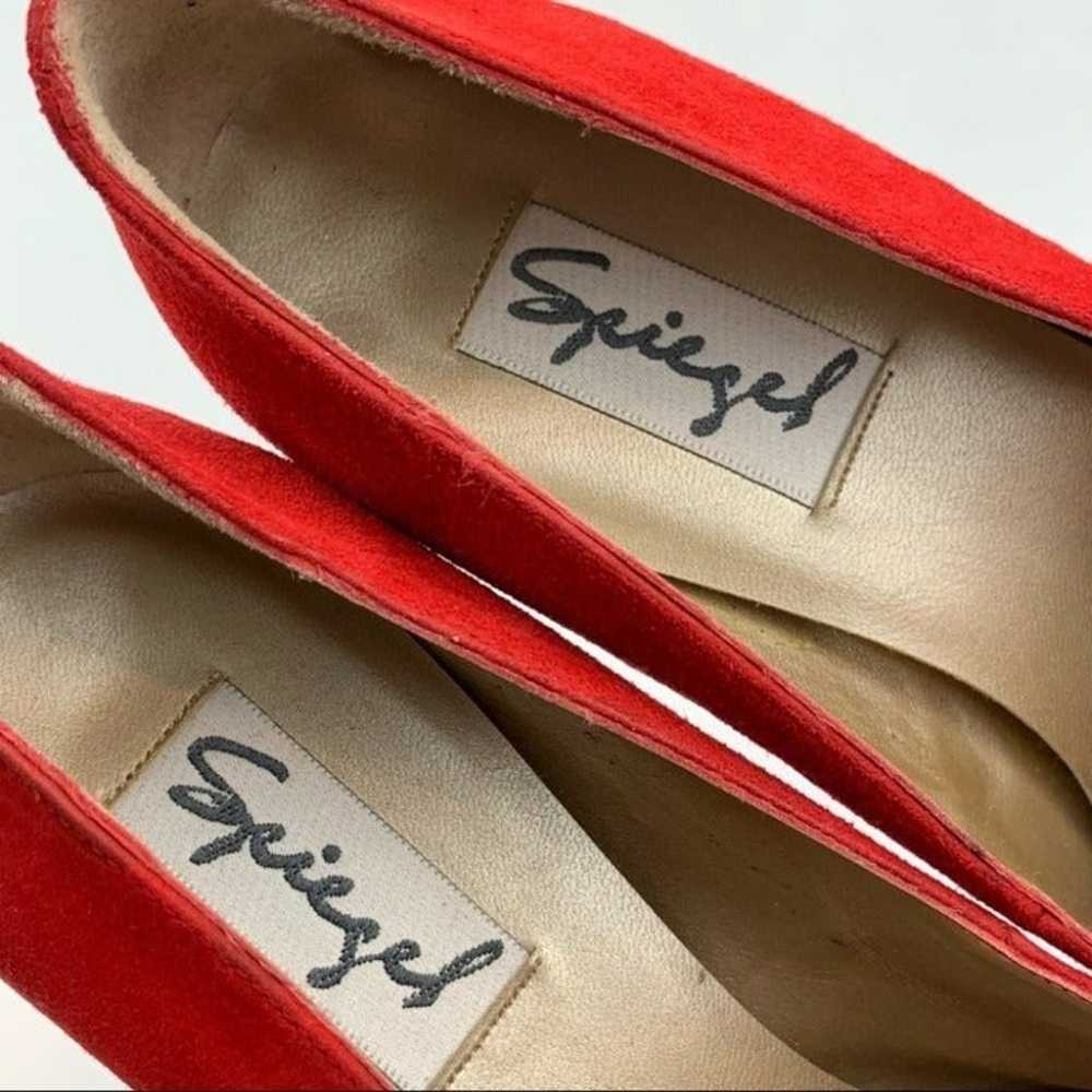 Spiegel Womens heels size 8 red gold suede vintag… - image 10