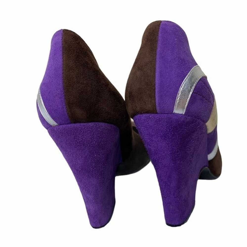 Marc Jacobs Purple Suede Mod Maryjane Wedge Heels - image 3