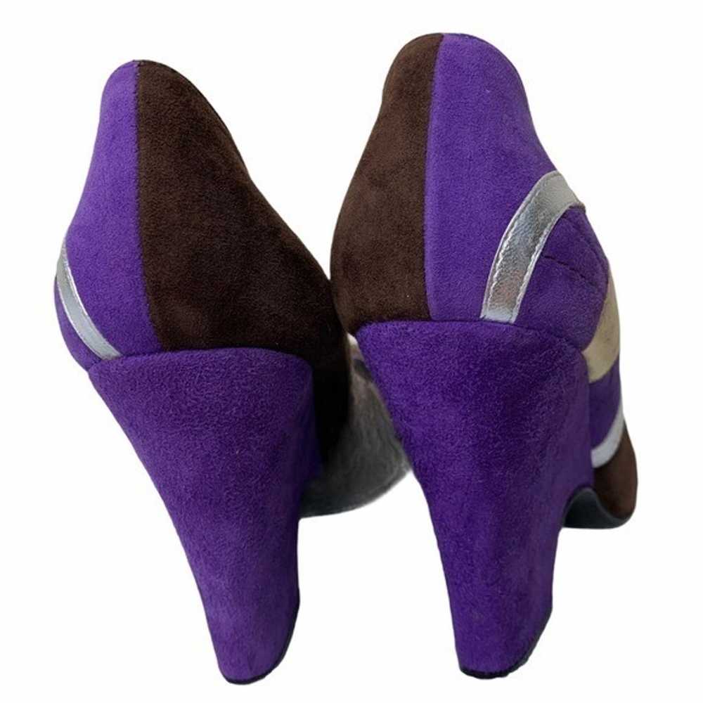 Marc Jacobs Purple Suede Mod Maryjane Wedge Heels - image 5