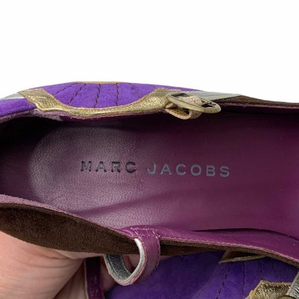 Marc Jacobs Purple Suede Mod Maryjane Wedge Heels - image 8