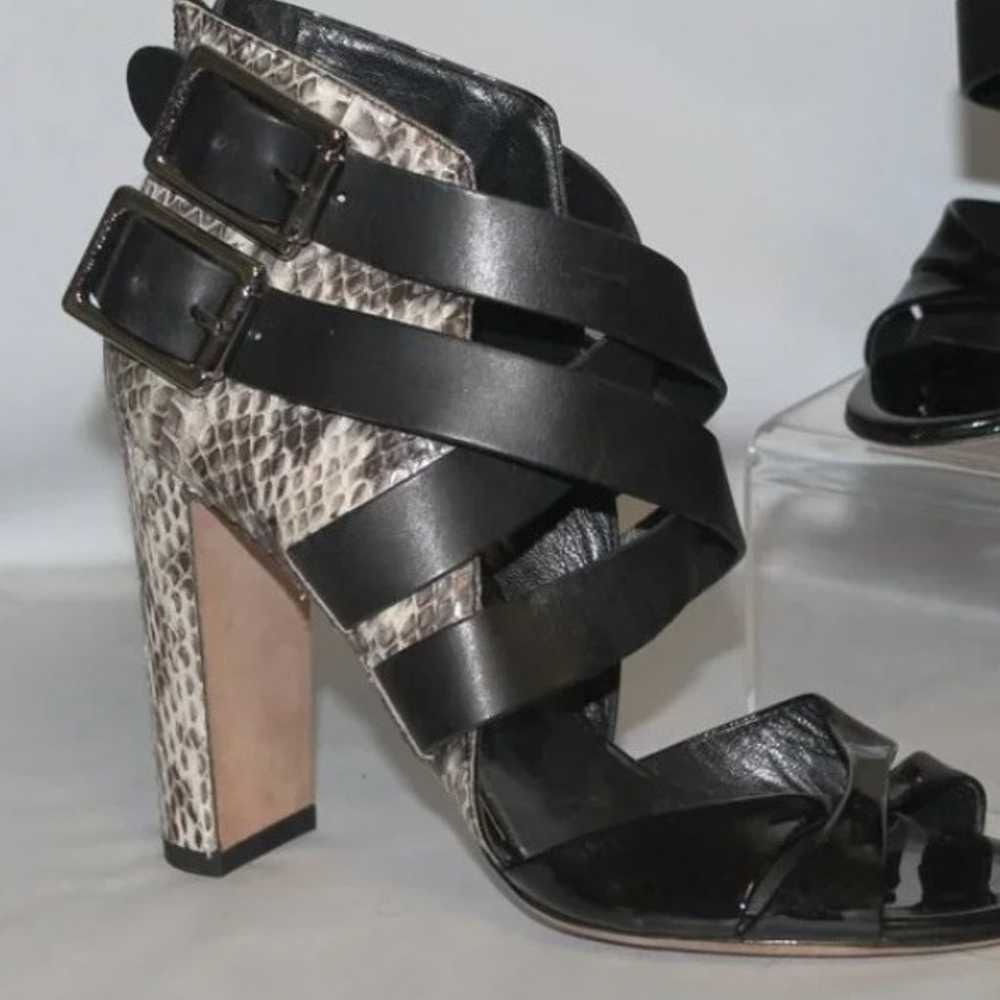 NEW Jimmy Choo Leather Snakeskin Double Ankle Str… - image 2