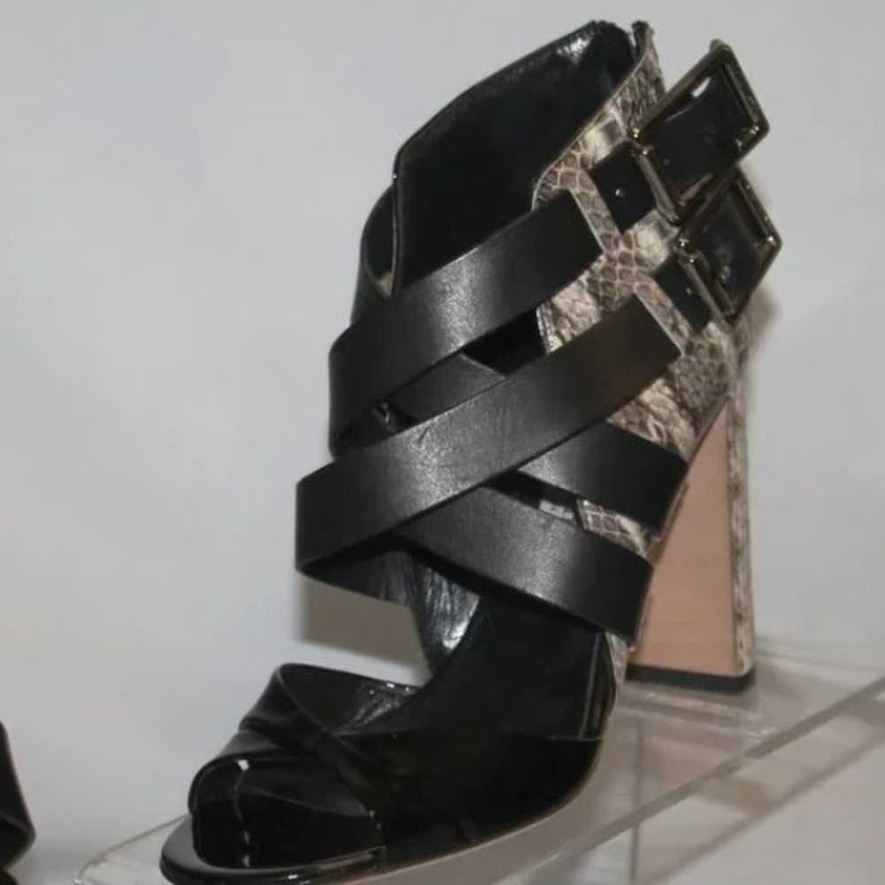 NEW Jimmy Choo Leather Snakeskin Double Ankle Str… - image 3