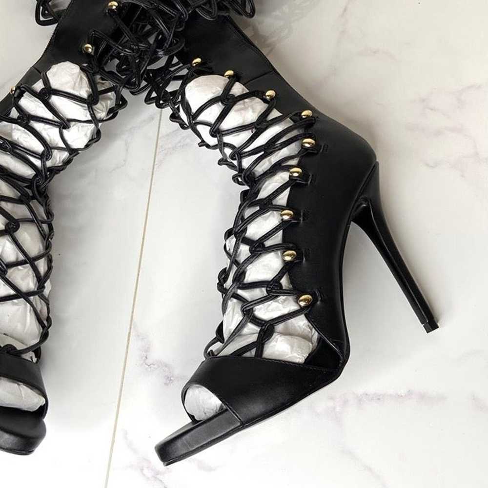 Lust For Life Black Leather DYNAMITE Knee High La… - image 3