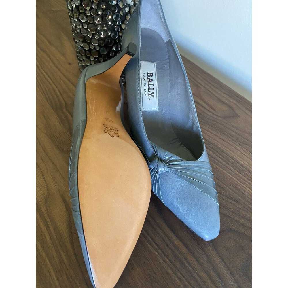 NEW~ Bally High Heel Pumps Gray Leather Womens Si… - image 5