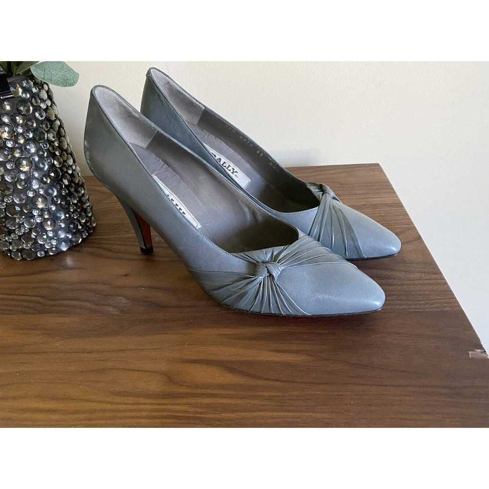 NEW~ Bally High Heel Pumps Gray Leather Womens Si… - image 7