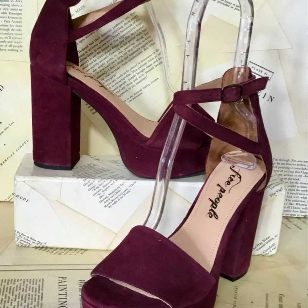 Free People Sandals Platform Heel Plum - image 4