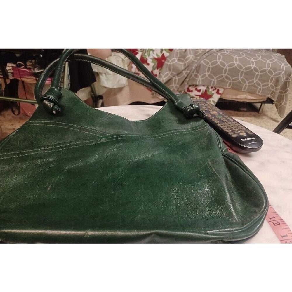 Vintage Vintage Faux Leather Purse BOHO Dark Gree… - image 1