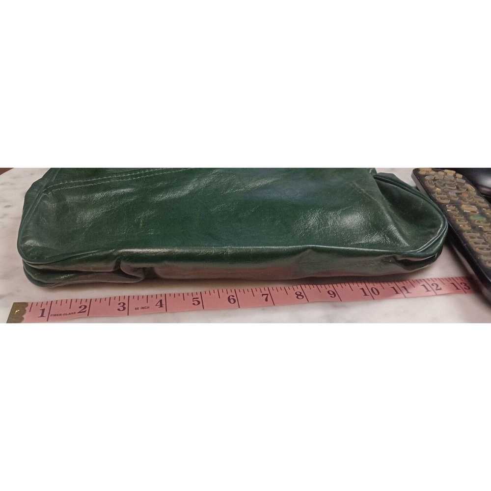 Vintage Vintage Faux Leather Purse BOHO Dark Gree… - image 3