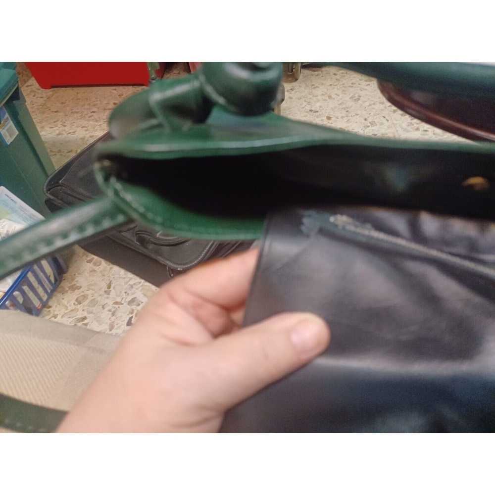 Vintage Vintage Faux Leather Purse BOHO Dark Gree… - image 5