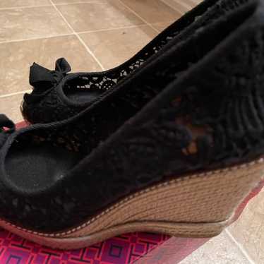 Tory Burch Jackie Wedge Espadrille Black