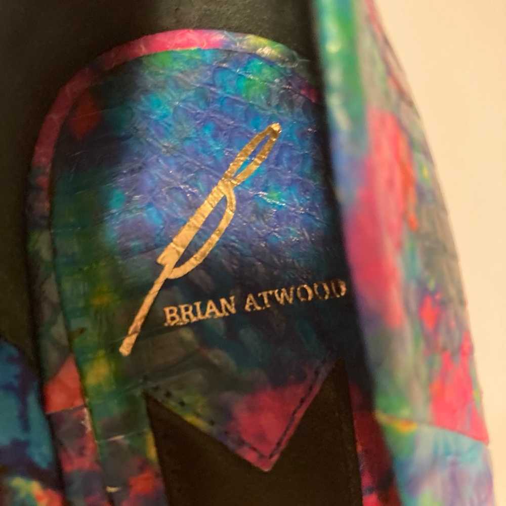 B Brian Atwood Blue Pink Green Yellow Snake Skin … - image 9