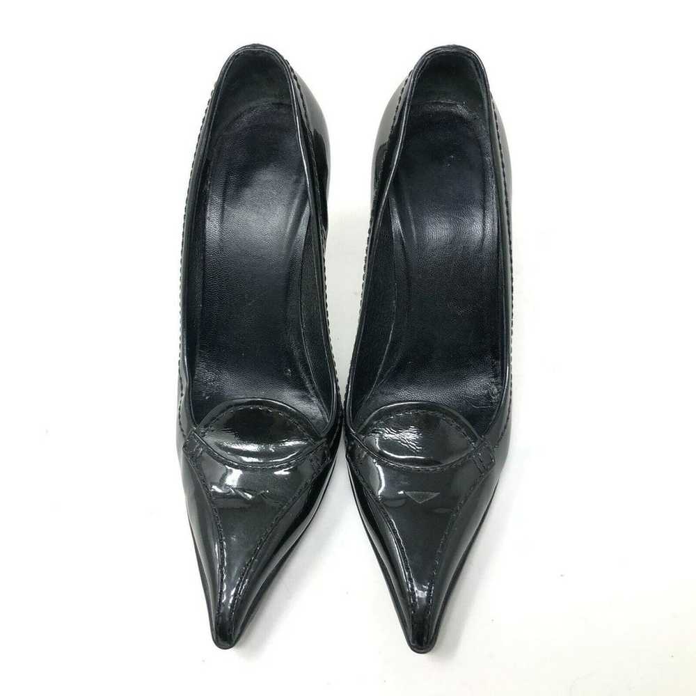 Miu Miu Pointed Toe Black Patent Leather Penny Lo… - image 3