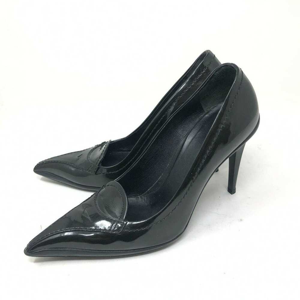 Miu Miu Pointed Toe Black Patent Leather Penny Lo… - image 4