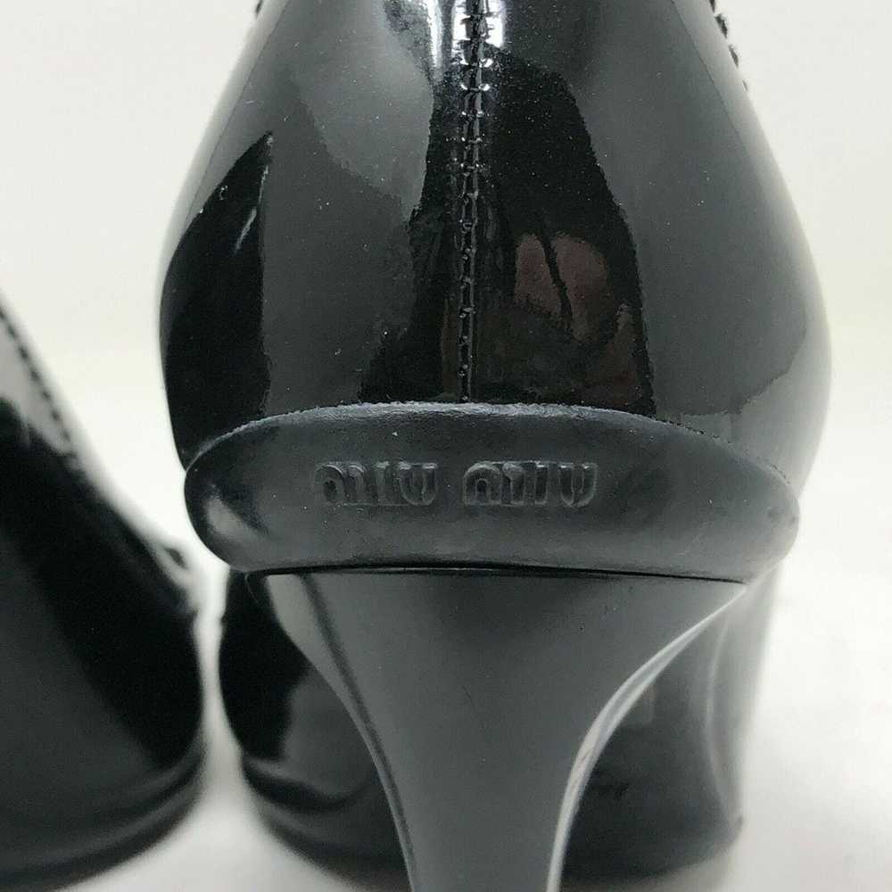 Miu Miu Pointed Toe Black Patent Leather Penny Lo… - image 6