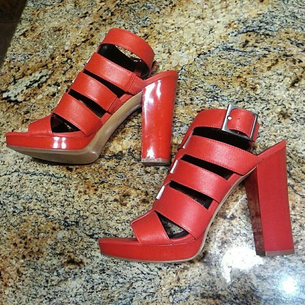 Rare Calvin Klein Leather Red Gladiator Sandals H… - image 3