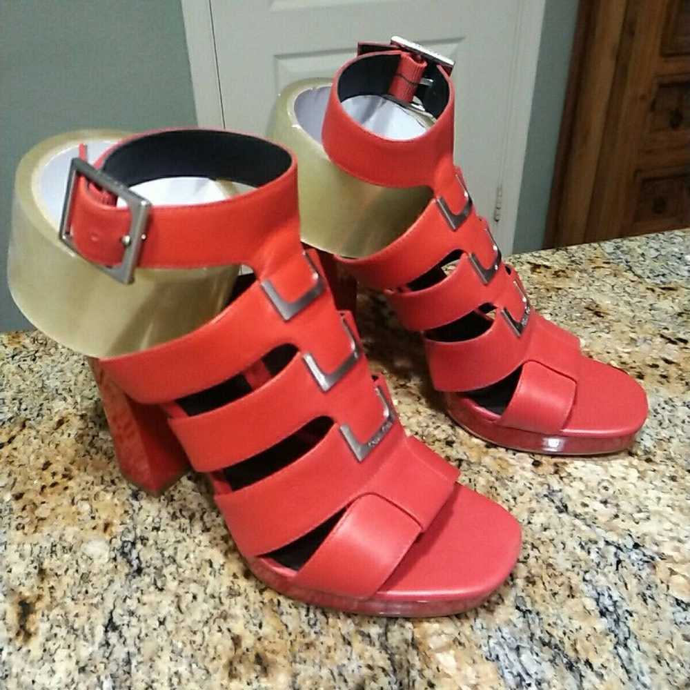 Rare Calvin Klein Leather Red Gladiator Sandals H… - image 5