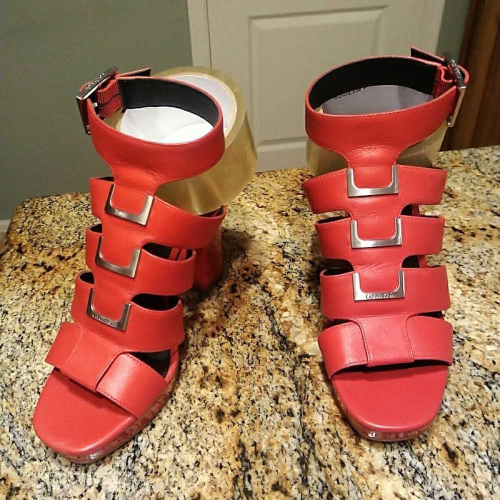 Rare Calvin Klein Leather Red Gladiator Sandals H… - image 6