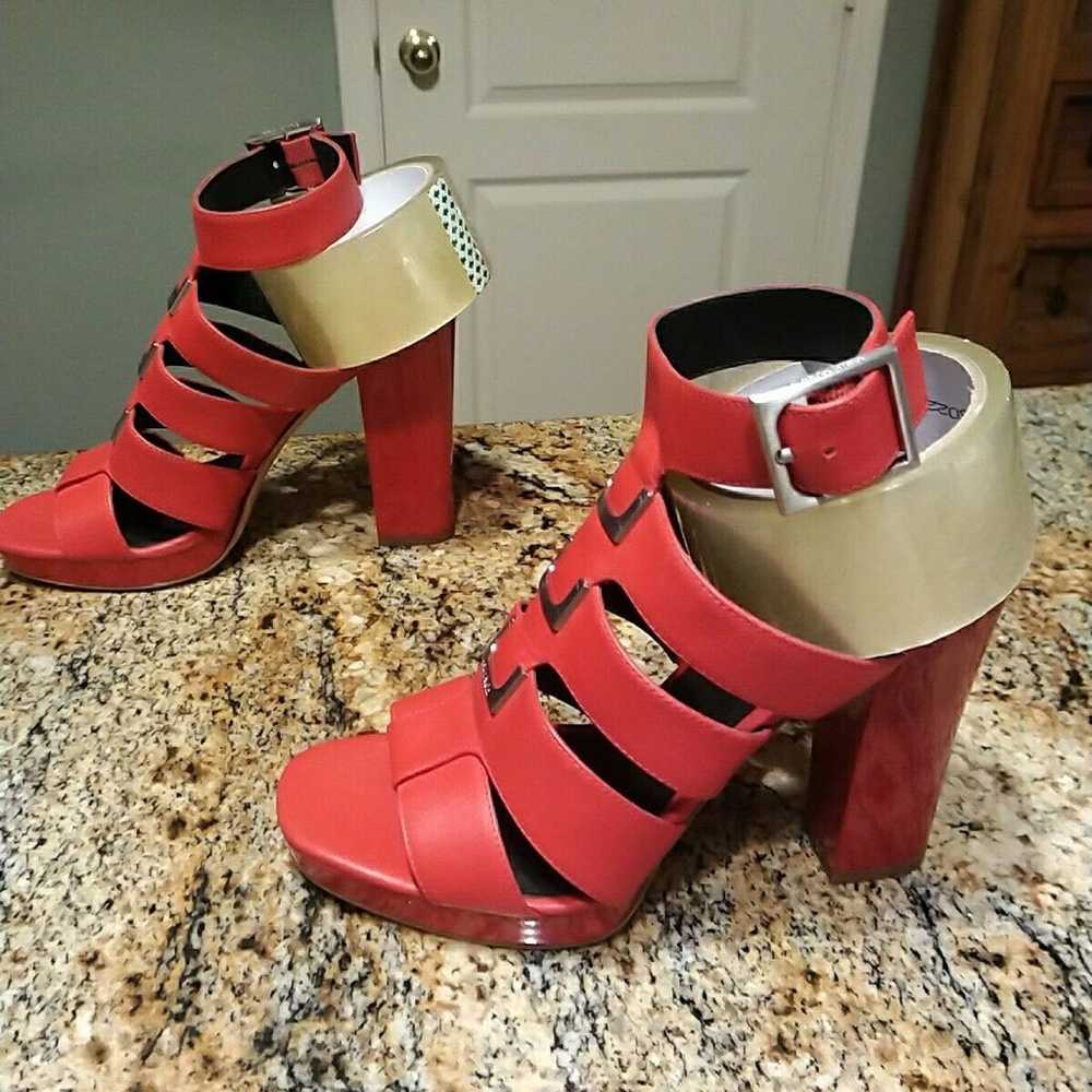 Rare Calvin Klein Leather Red Gladiator Sandals H… - image 7