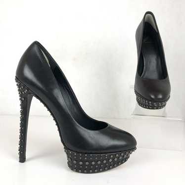 Brian Atwood Women's Size 7 Finvarra Black Leathe… - image 1