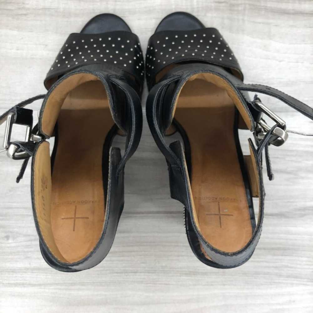 Thakoon Addition black Leather Studded Heeled San… - image 10