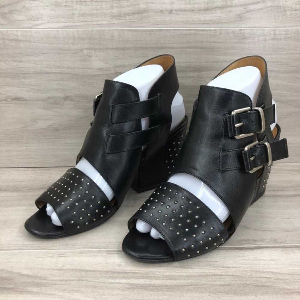 Thakoon Addition black Leather Studded Heeled San… - image 3