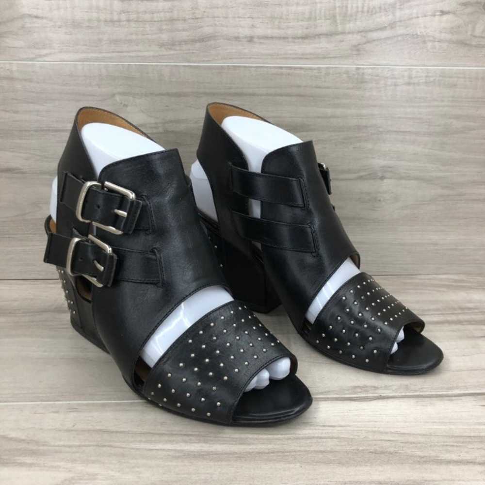 Thakoon Addition black Leather Studded Heeled San… - image 4