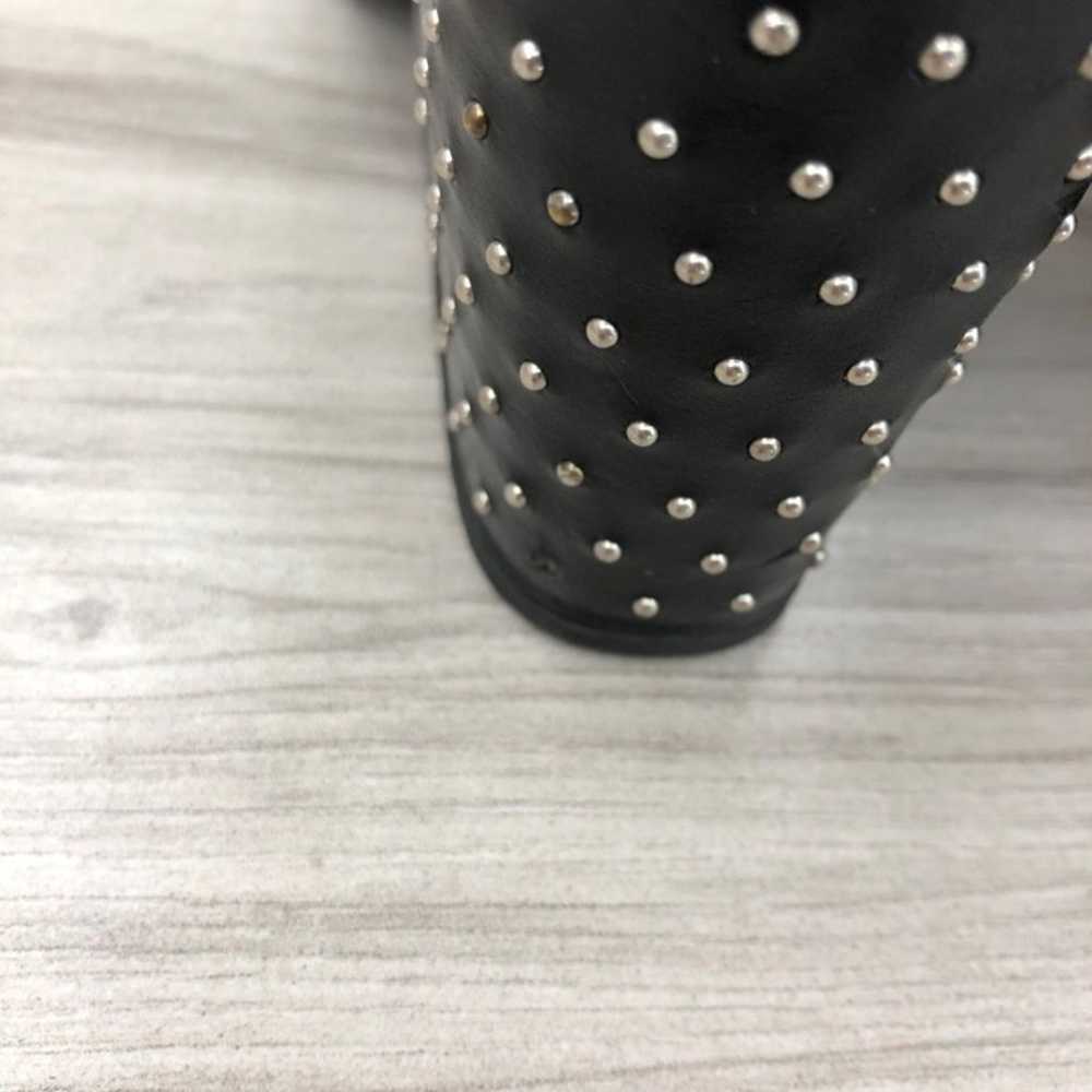 Thakoon Addition black Leather Studded Heeled San… - image 9