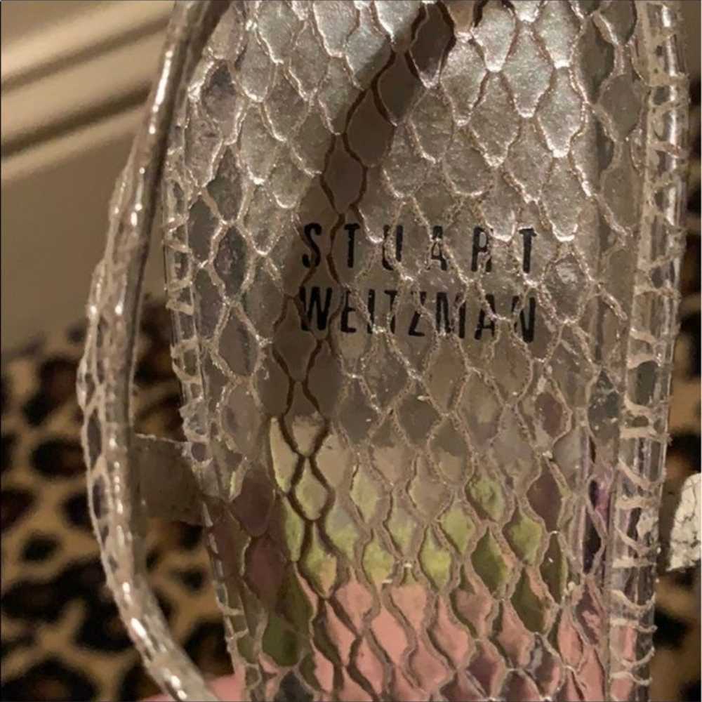 Stuart Weitzman Metallic Snakeskin Heels - image 3