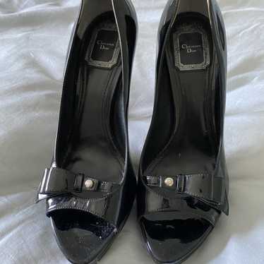 Christian Dior black bow pumps 38.5 - image 1