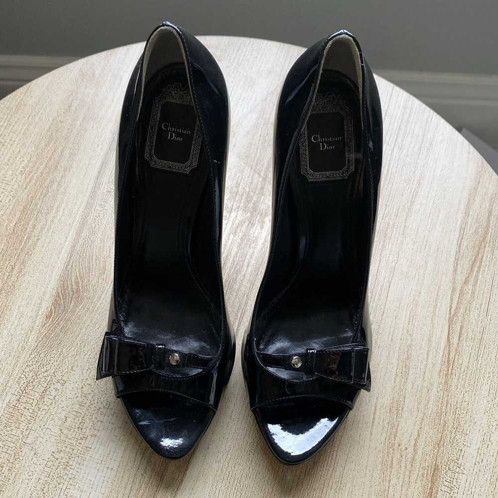 Christian Dior black bow pumps 38.5 - image 2