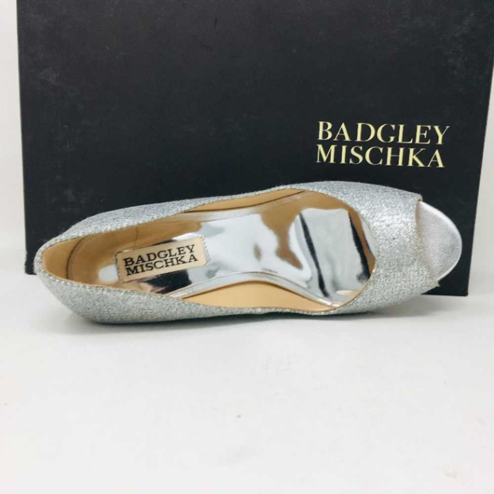 Badgley Mischka Bridal Silver Pumps - image 9
