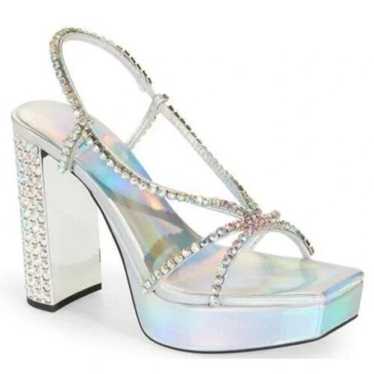 Jeffrey Campbell Nuite Platfrom Sandals in Silver
