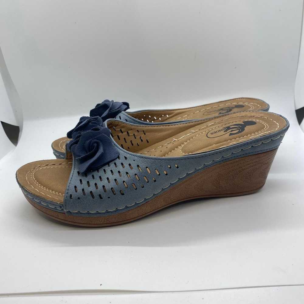 GCDS GC Shoes Juliet Wedge Sandal blue women sz 8 - image 2