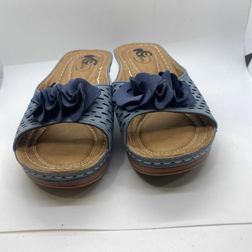 GCDS GC Shoes Juliet Wedge Sandal blue women sz 8 - image 4