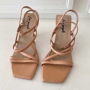 NWOT Free People Faye Strappy Taupe Leather Heels… - image 1