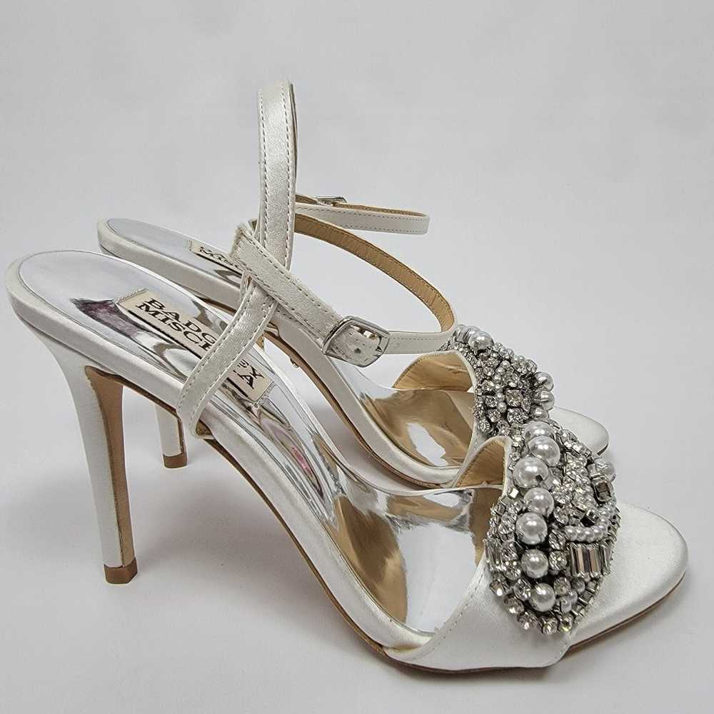 Badgley Mischka Women Odelia Heeled White Satin S… - image 2