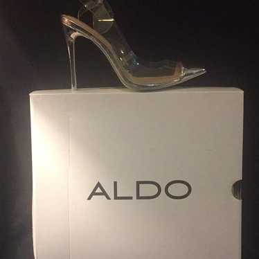 ALDO KILANNA CLEAR SILVER TOES & HEELS ( - image 1