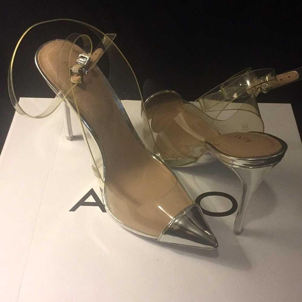 ALDO KILANNA CLEAR SILVER TOES & HEELS ( - image 2