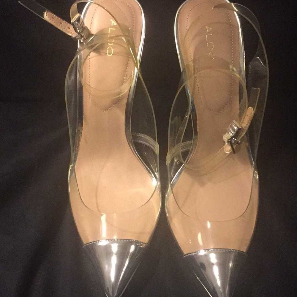 ALDO KILANNA CLEAR SILVER TOES & HEELS ( - image 3