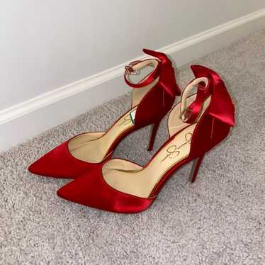 Jessica Simpson Red bow heels