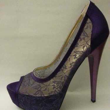 Purple high heel shoes