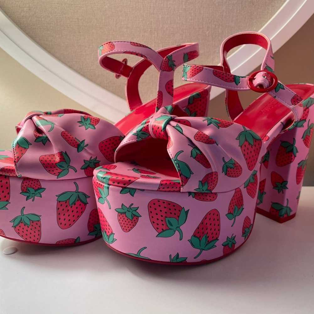 Dollskill sugarthrillz strawberry platform heels … - image 2
