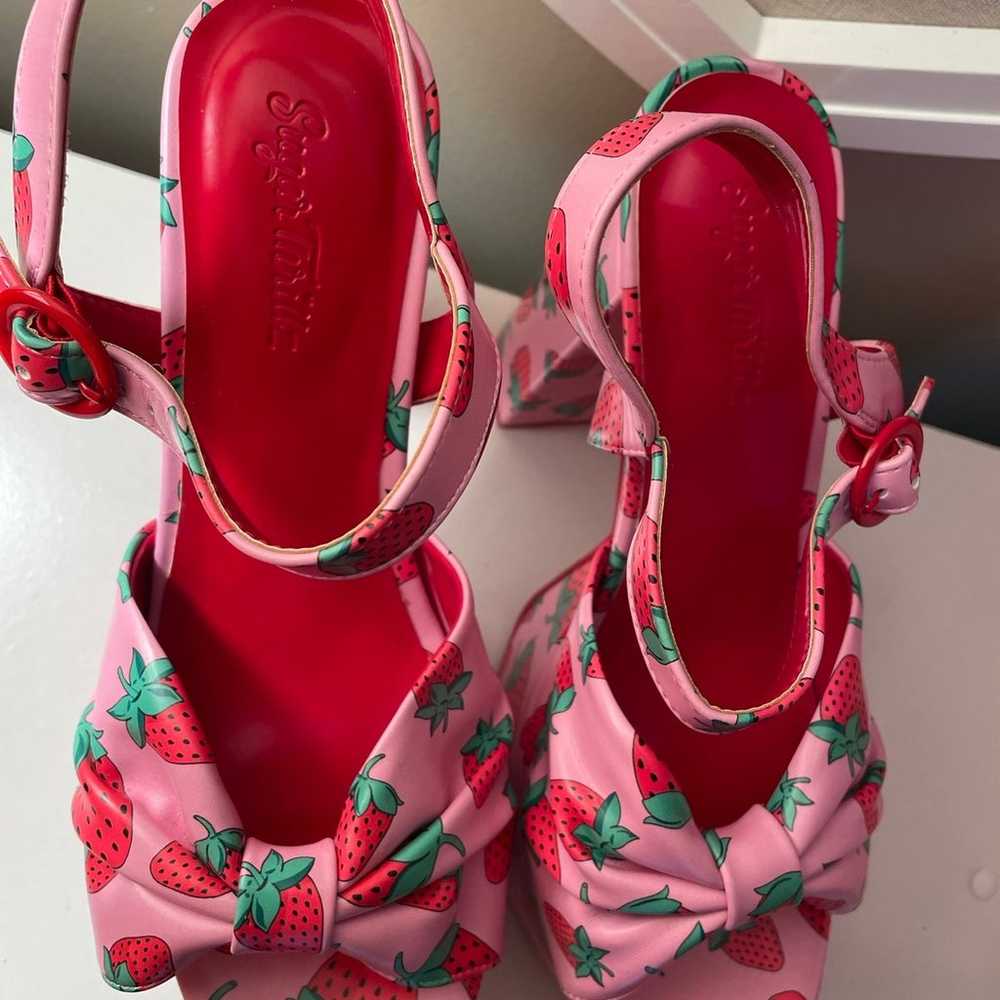 Dollskill sugarthrillz strawberry platform heels … - image 3