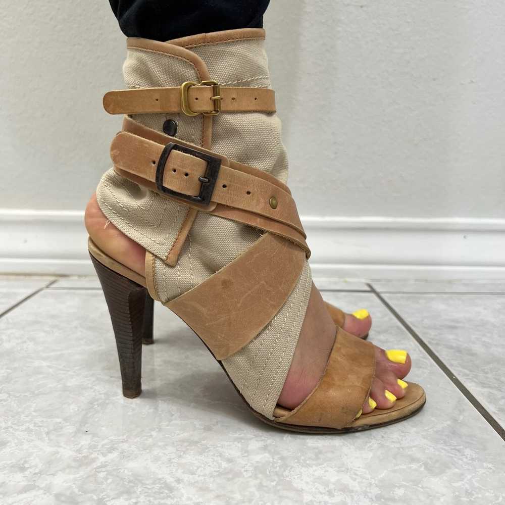 Chloe Canvas Multi Strap Gladiator Heels - image 4