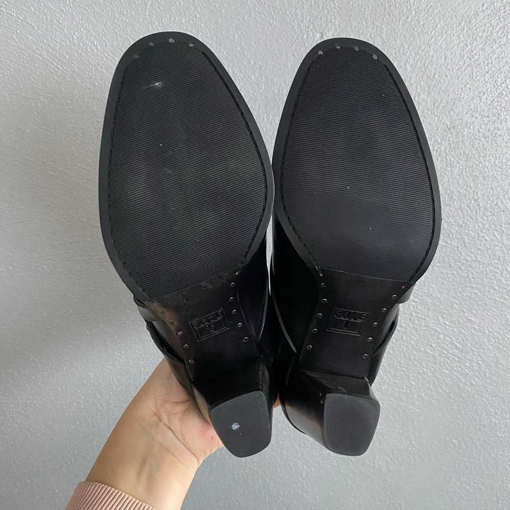 Frye Laurie Harness Leather Black Mule Heels Size… - image 8